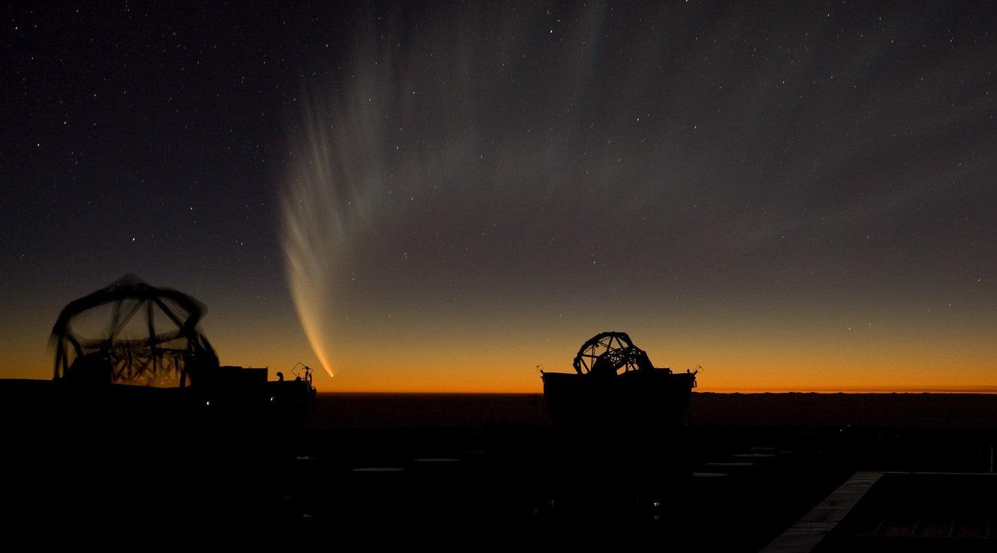 Vista de un cometa brillante